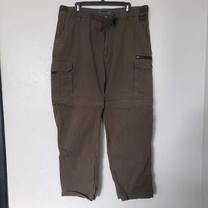 BC Clothing Men's XXL x32 Olive Green Convertible Pants Zip Off Shorts Outdoor
